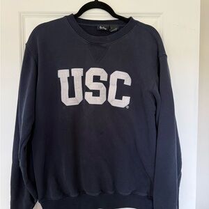 USC Navy sweatshirt- cozy; size small but slightly oversized.